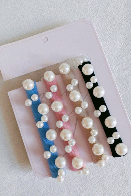 Circle of Pearls Hair Ties, Set Of 4