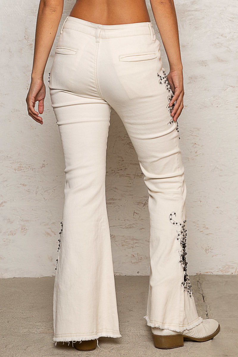 Wild At Heart Retro 90s Embroidered + Embellished Flares (2 Colors)