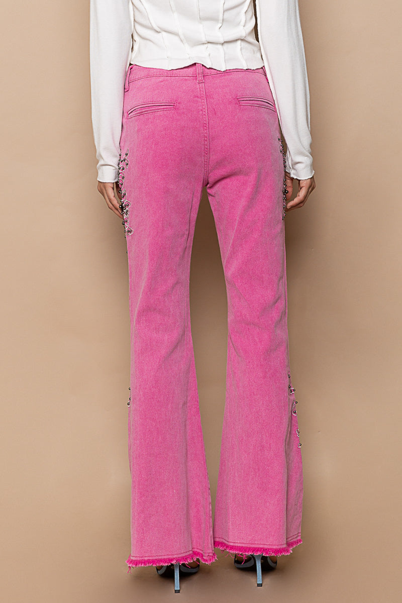 Wild At Heart Retro 90s Embroidered + Embellished Flares (2 Colors)