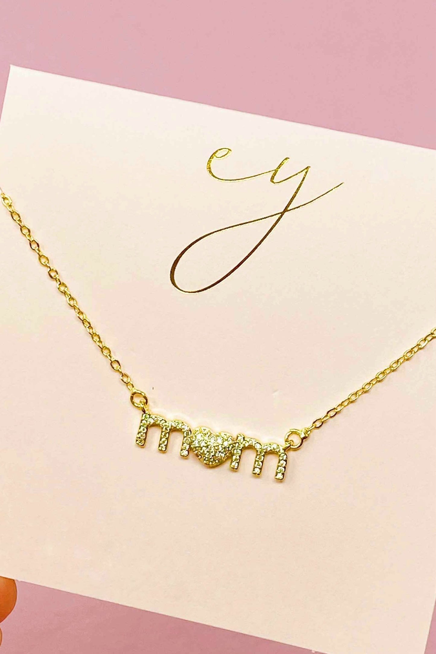 All About That Mom Love Cubic Zirconia Embellished Necklace