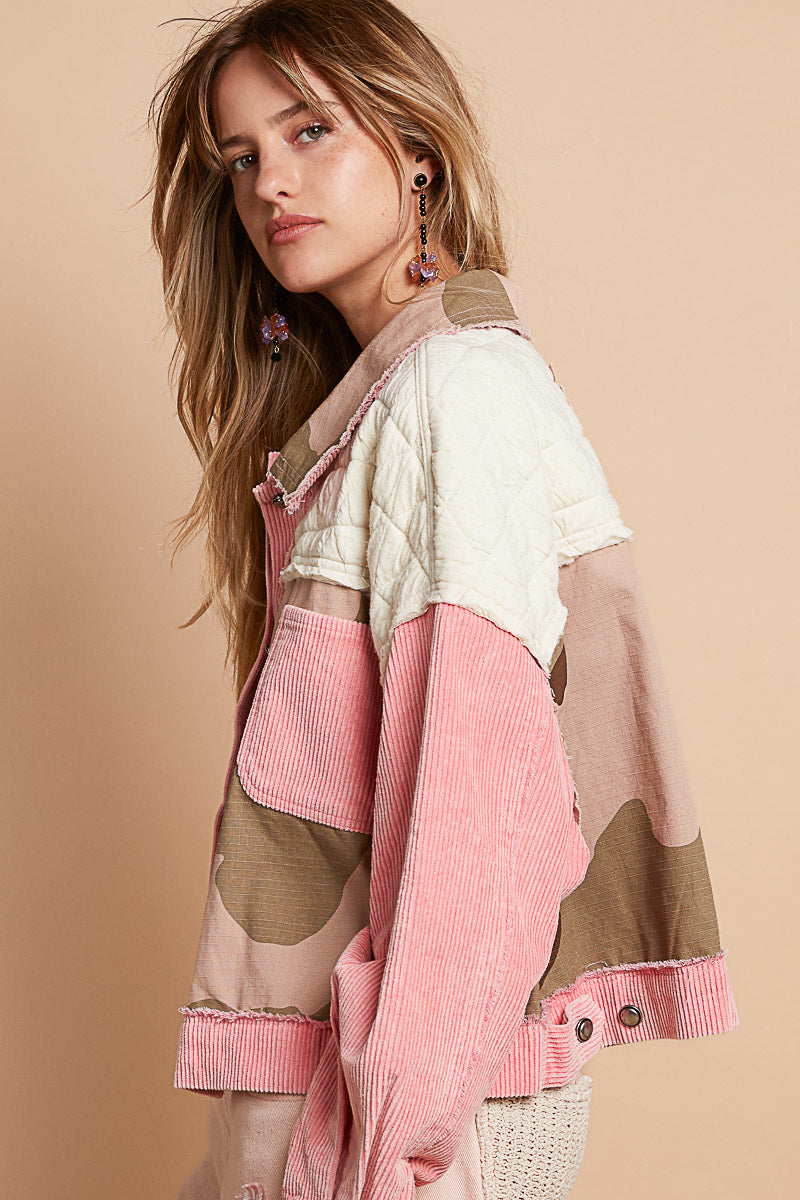 The Army Brat Vintage Washed Camo Jacquard + Corduroy Jacket