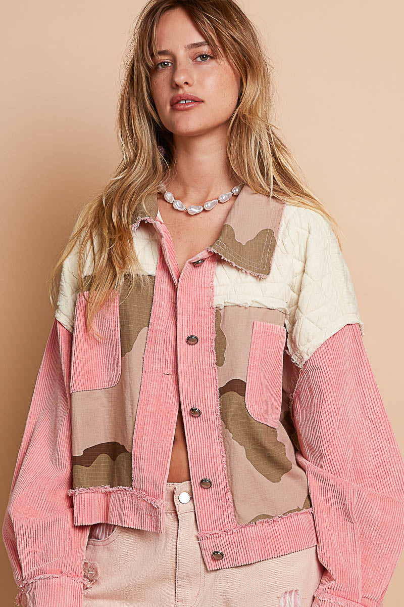 The Army Brat Vintage Washed Camo Jacquard + Corduroy Jacket