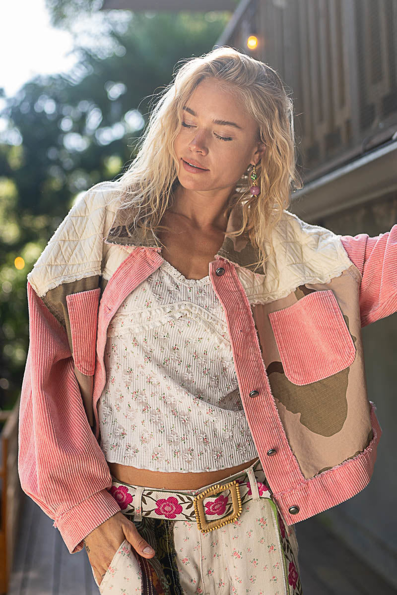 The Army Brat Vintage Washed Camo Jacquard + Corduroy Jacket