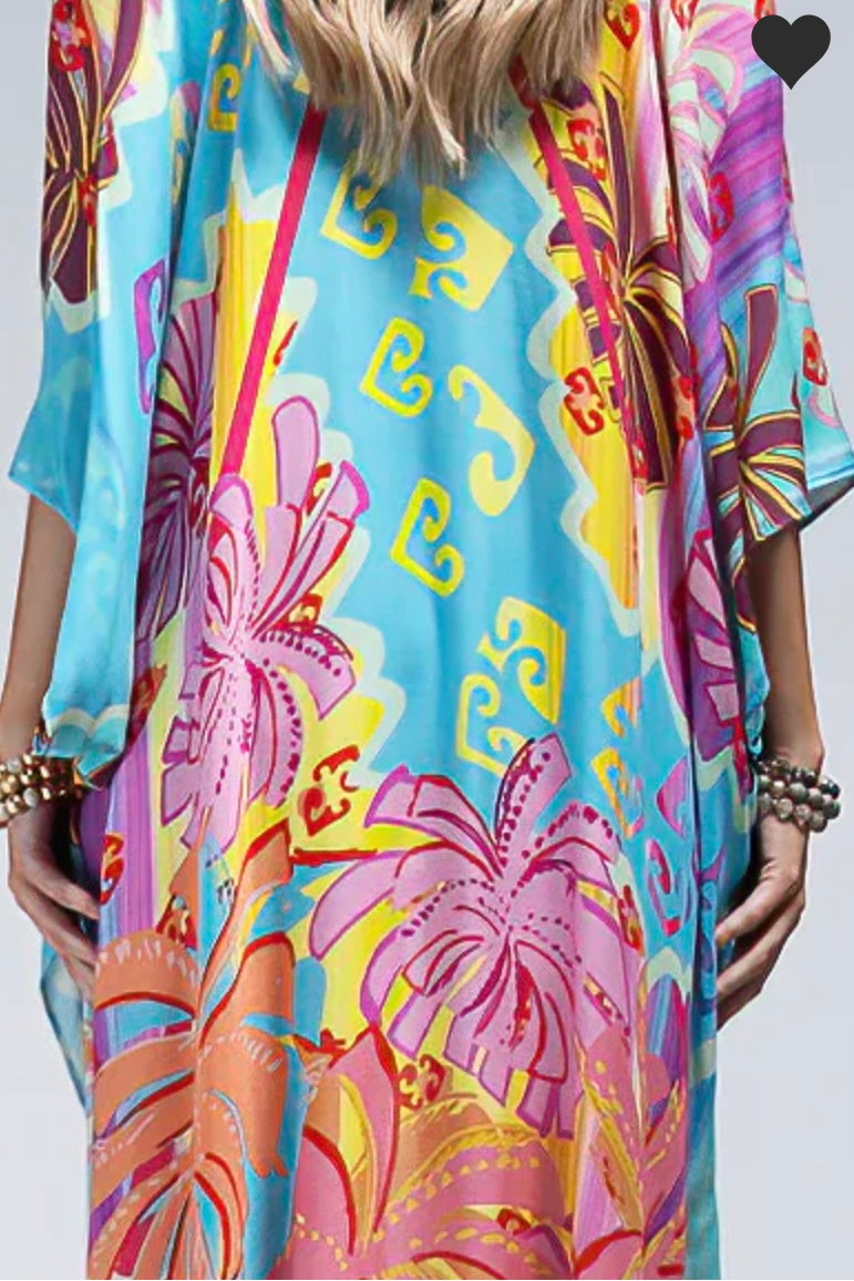 Palm Beach Colorful Lightweight Tropical Kimono