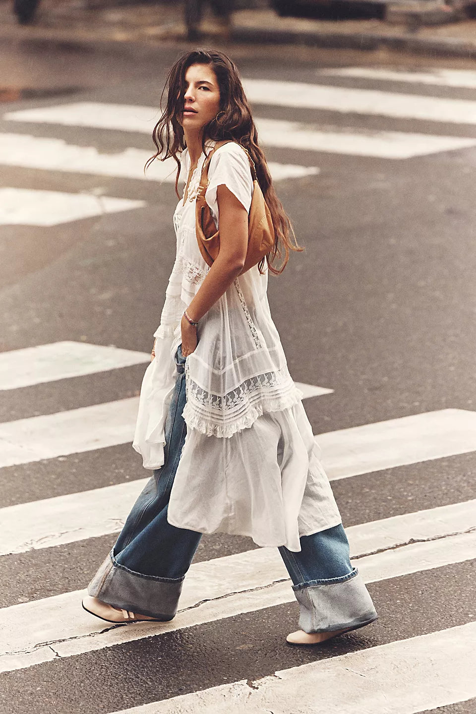 Tied To You Sheer Lace Maxi Top