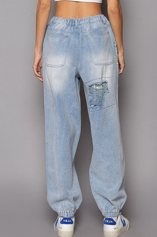 Dayton Color Patched Relaxed Fit Jogger Jeans