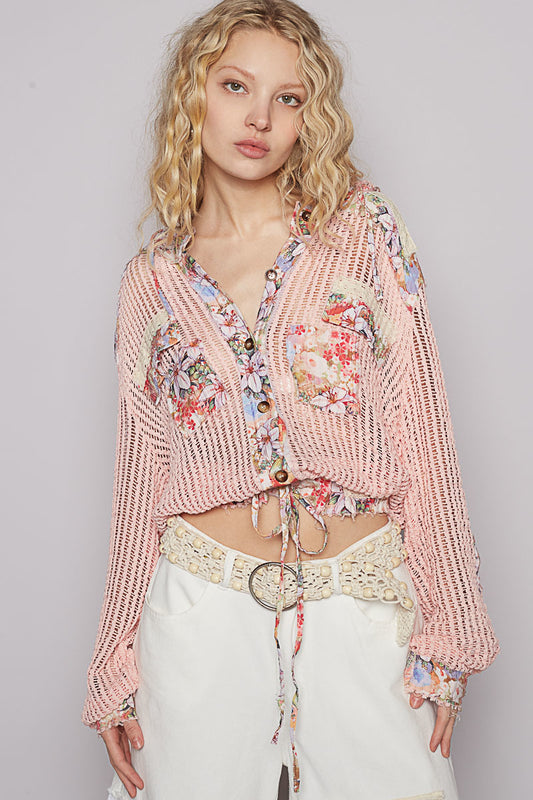 Oasis Floral Crochet Hoodie Jacket