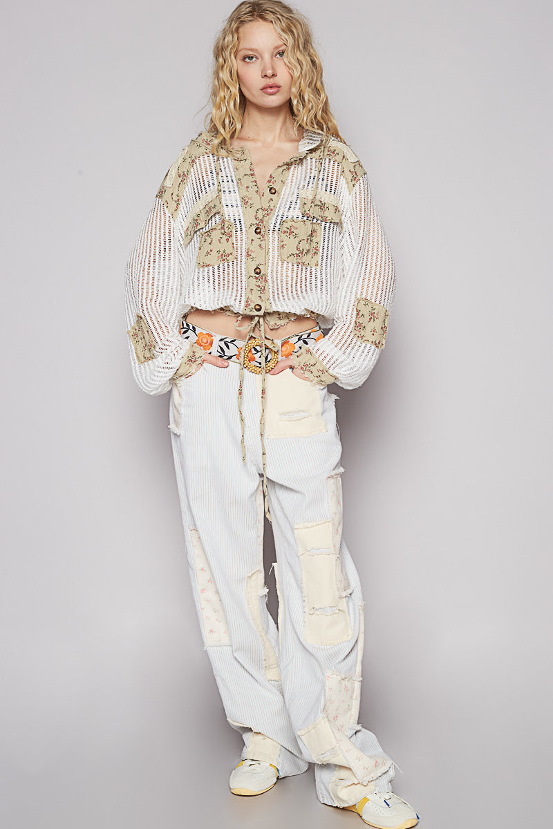 Oasis Floral Crochet Hoodie Jacket