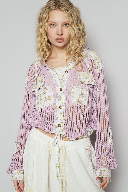 Oasis Floral Crochet Hoodie Jacket