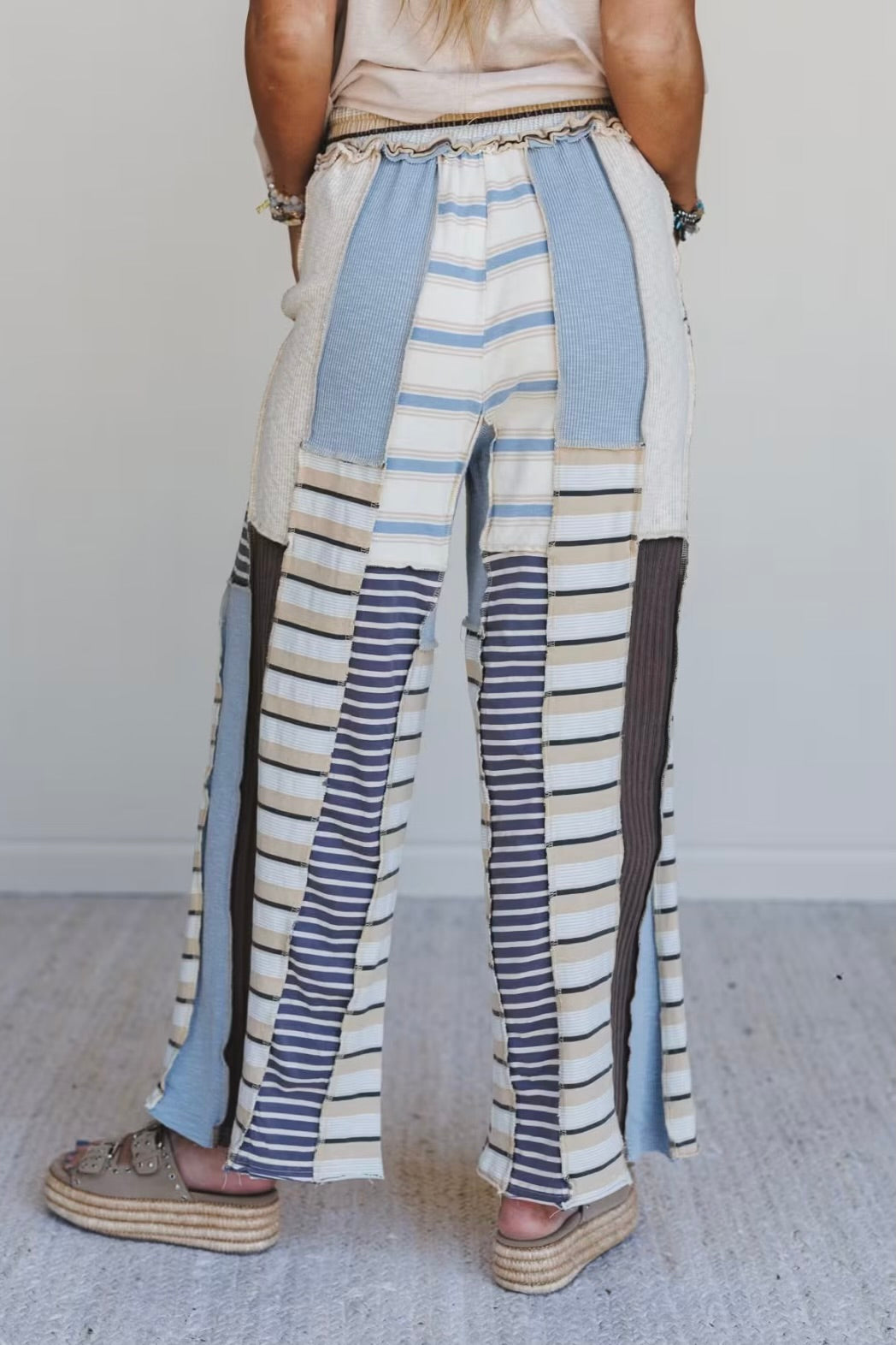 Chef’s Kiss Washed Multi Color Elastic Waist Cotton Pants