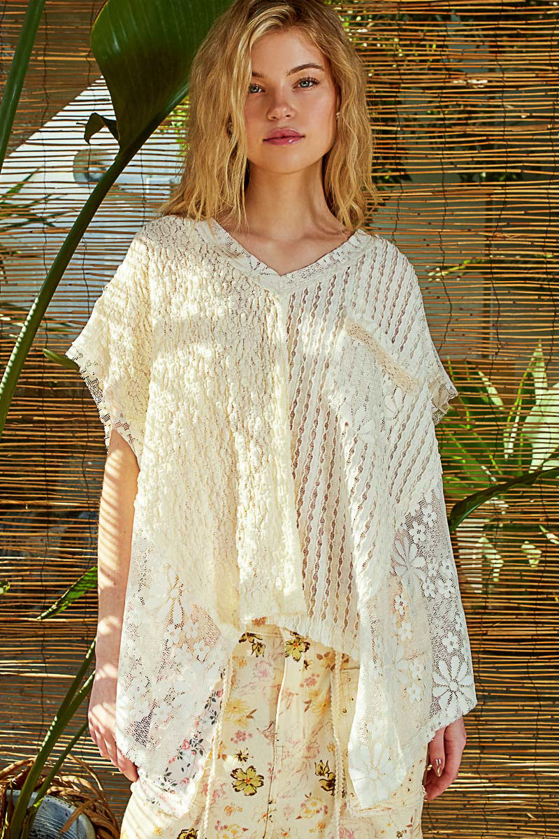Angel Baby Floral Lace V Neck Top (2 Colors)