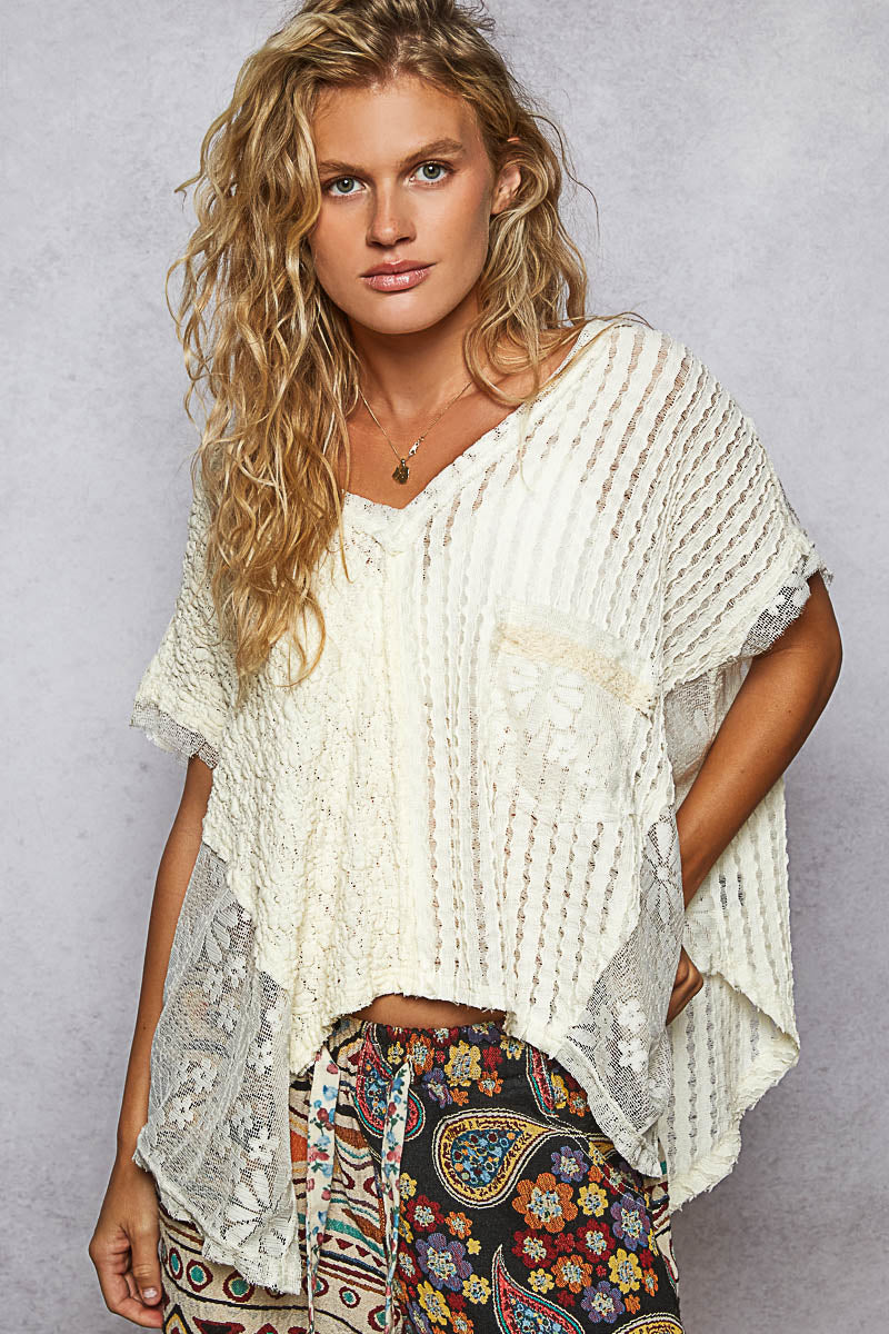Angel Baby Floral Lace V Neck Top (2 Colors)