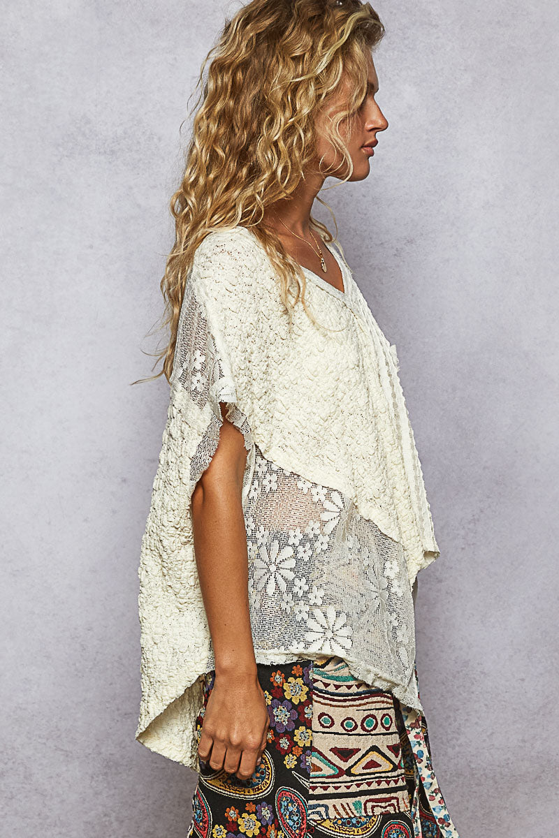 Angel Baby Floral Lace V Neck Top (2 Colors)