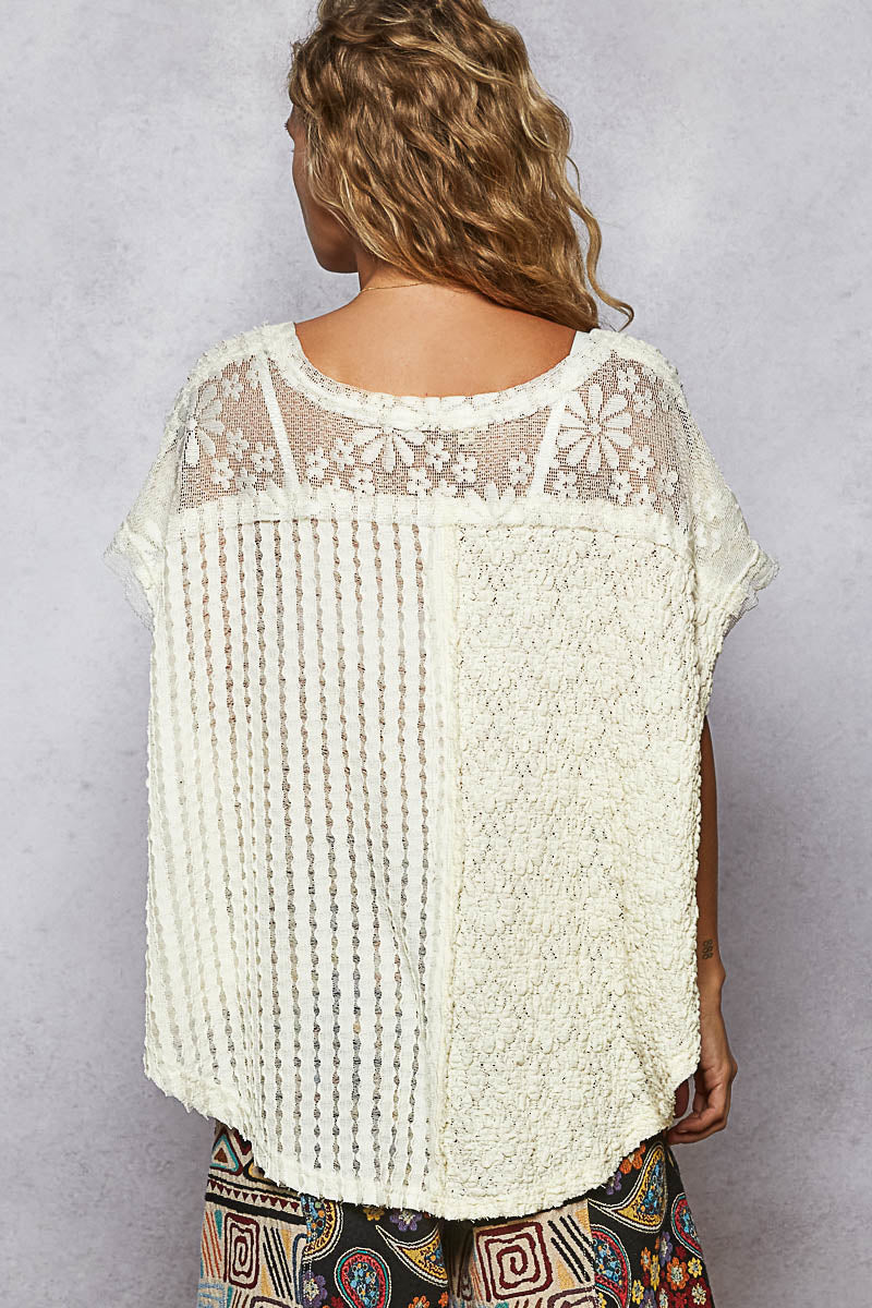 Angel Baby Floral Lace V Neck Top (2 Colors)