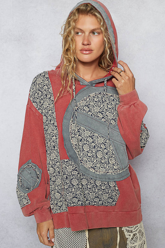 Unplugged Peace Patch Vintage Washed Hoodie (2 Colors)