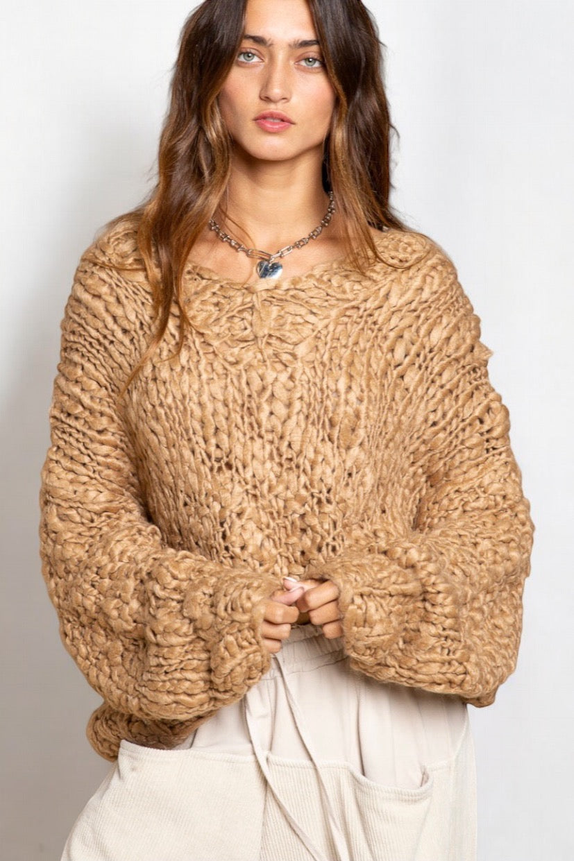 Pilose Cloud Spun Handmade Chunky Knit Sweater