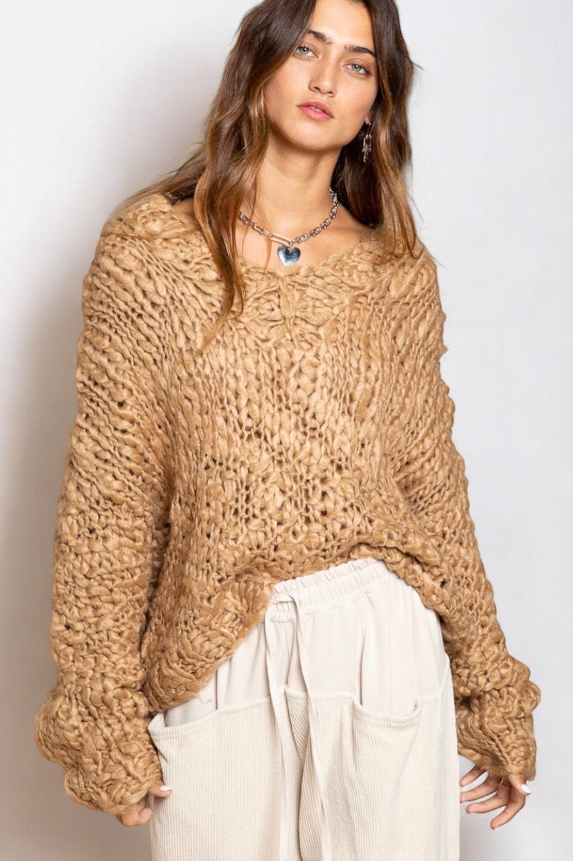 Pilose Cloud Spun Handmade Chunky Knit Sweater