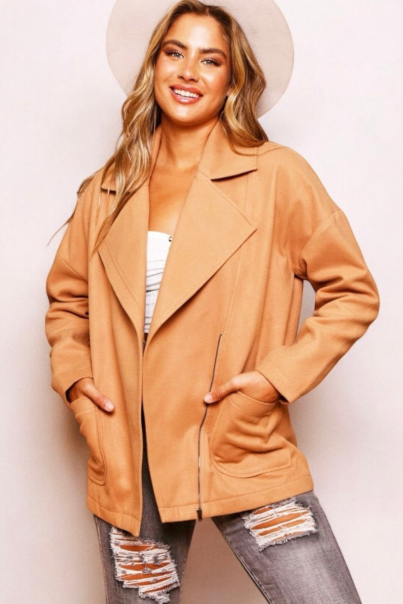 Throwback Diva Zip Up Blazer Style Jacket