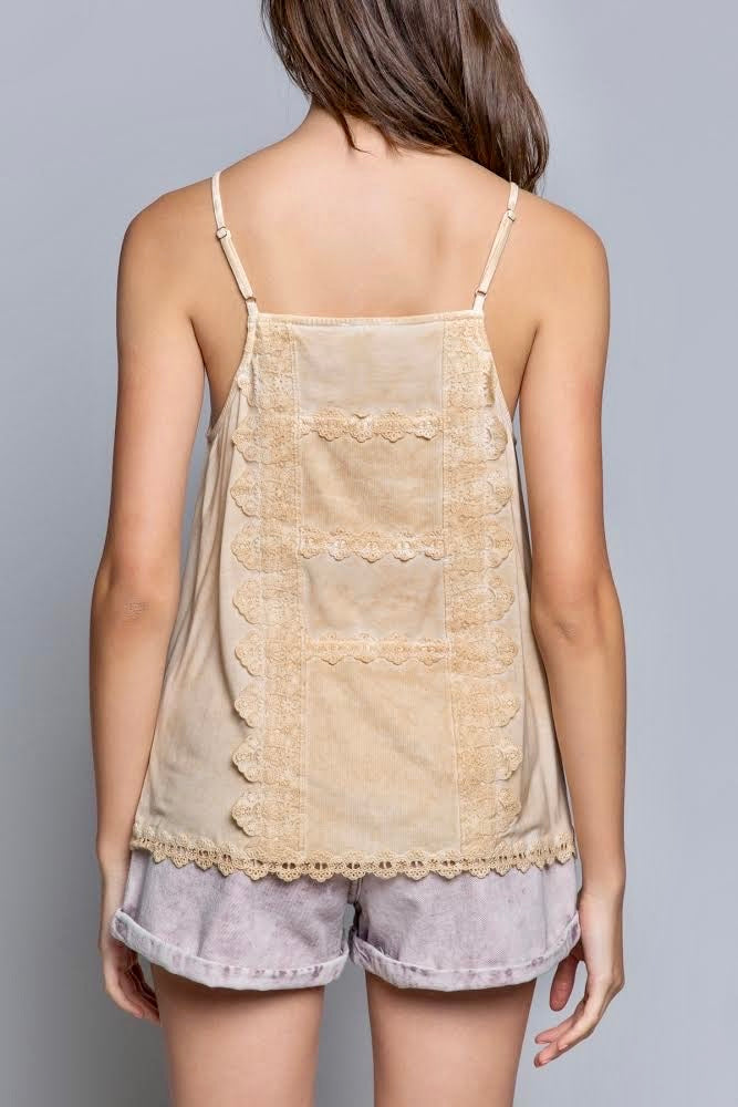 Love The Lace Sleeveless Rayon Jersey Cami Top (2 Colors)