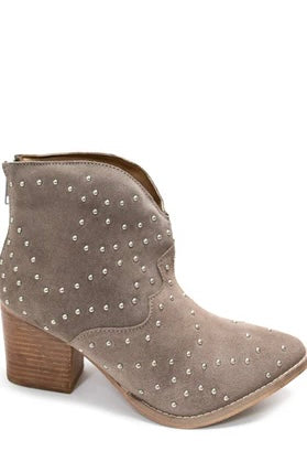 Twilight Studded Heeled Ankle Boot in Taupe