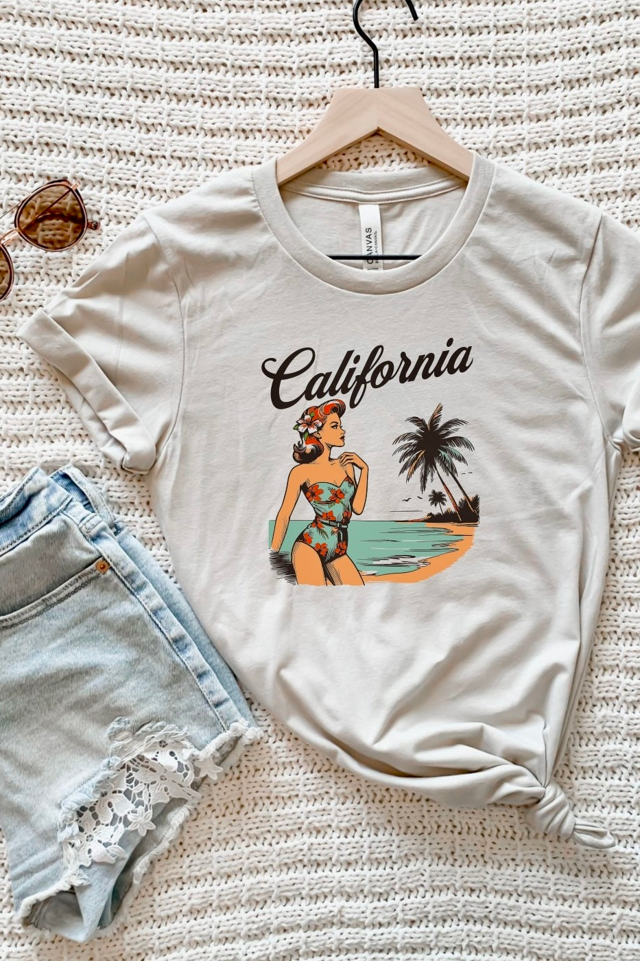 Retro California Beach Short Sleeve Graphic Tee