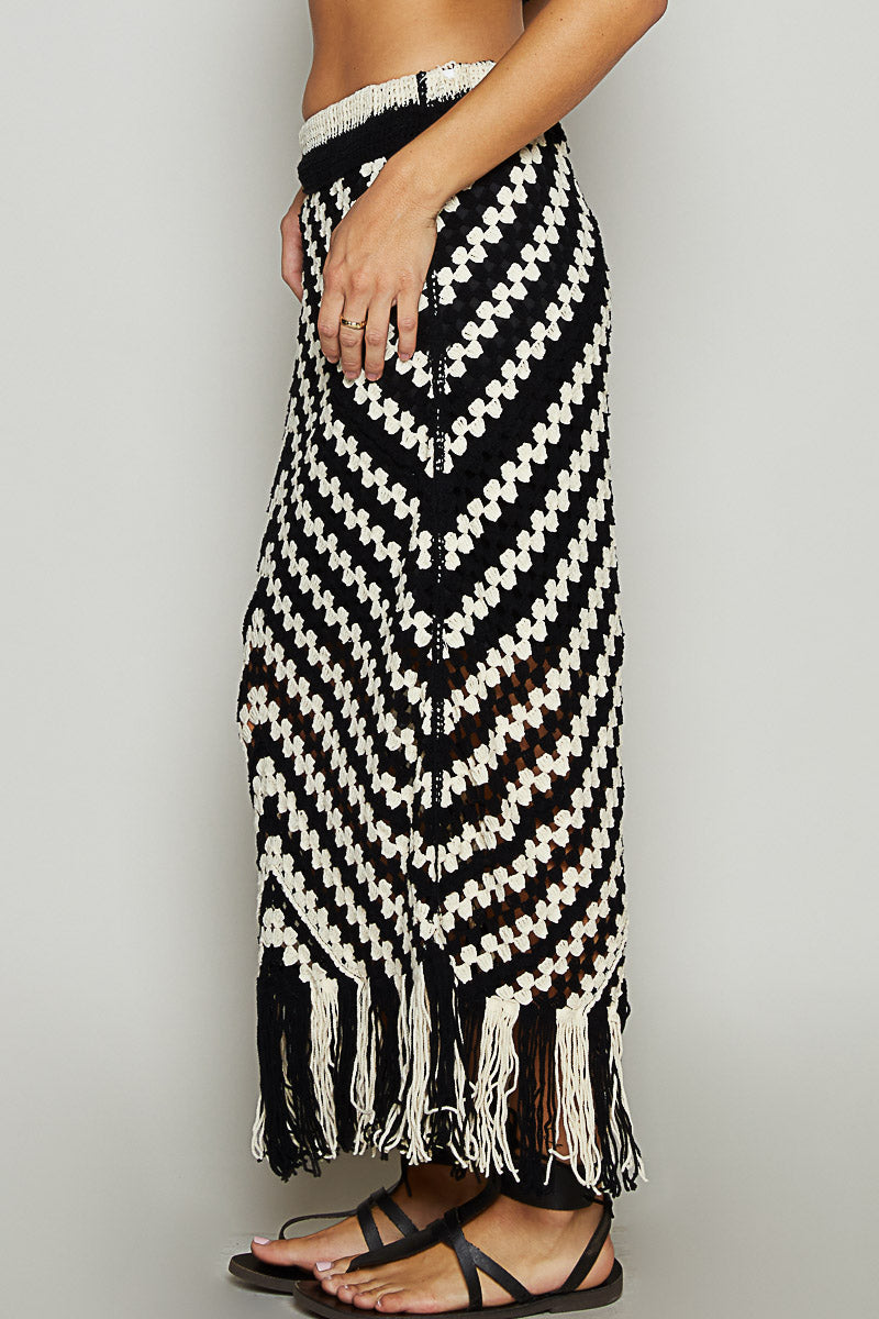 Summer Swagger Crochet Maxi Skirt with Fringe