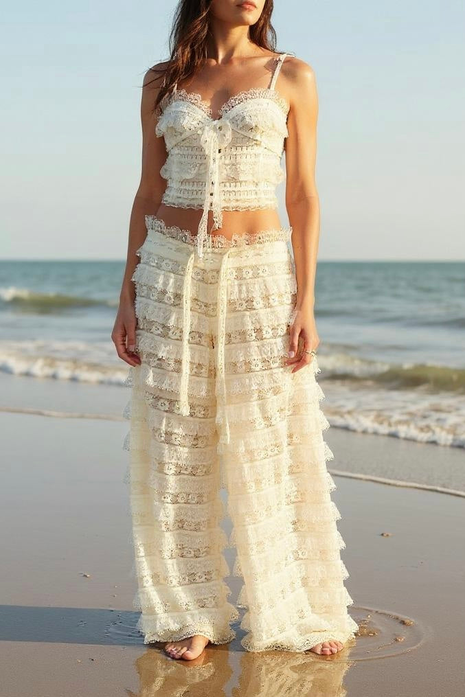 Whispered Romance Ruffle Pants