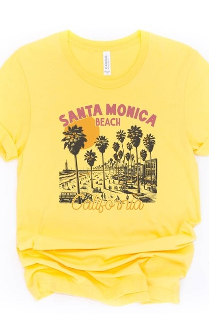 Santa Monica Beach California Short Sleeve Graphic Tee