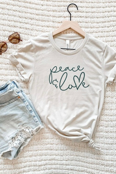Peace & Love Short Sleeve Graphic Tee