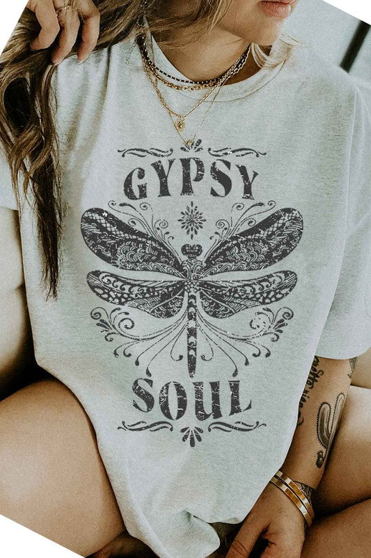 Gypsy Soul Dragon Fly Short Sleeve Graphic Tee