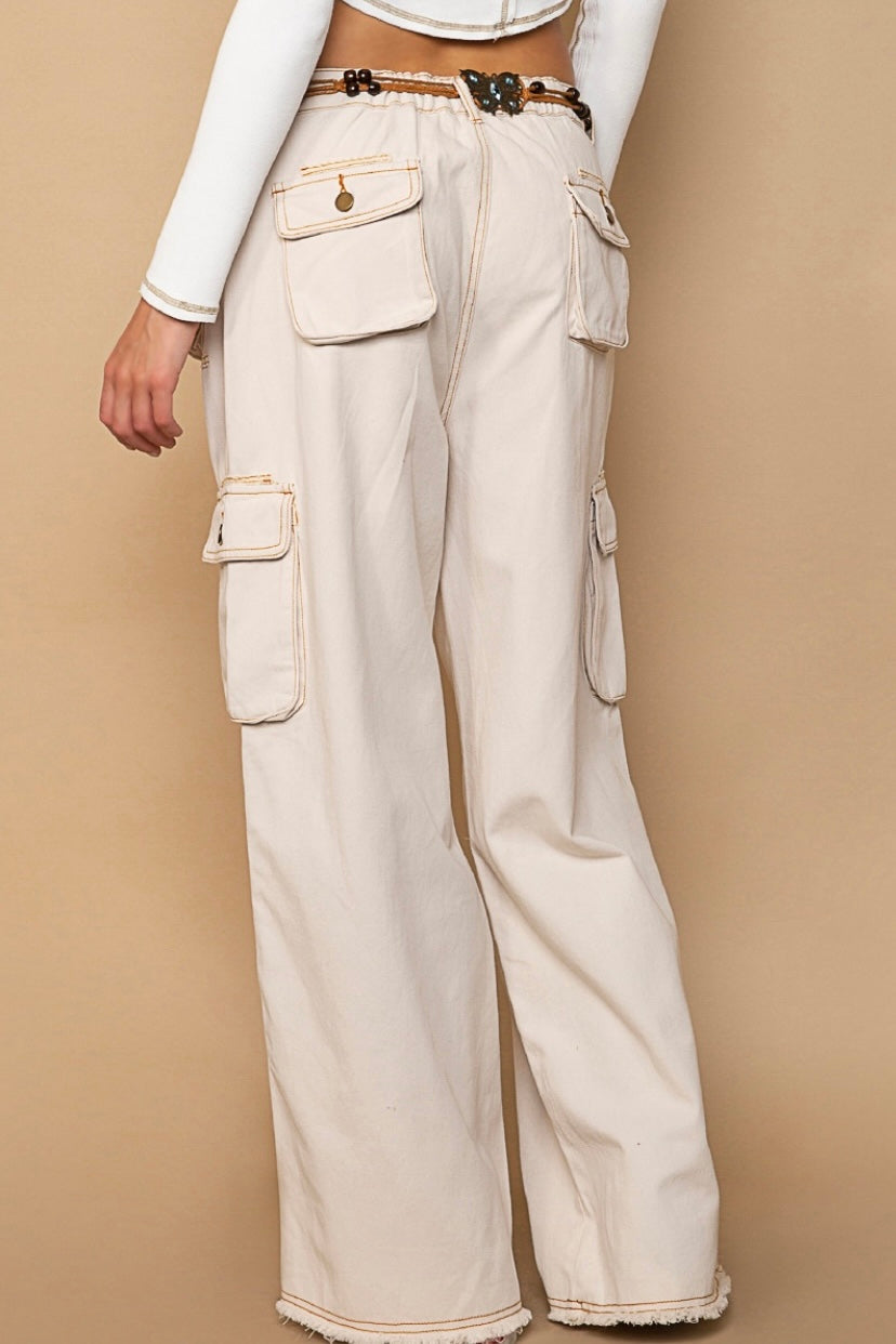 Cool in Cargo Loose Slouchy Fit 3D Pocket Wide Leg Pants