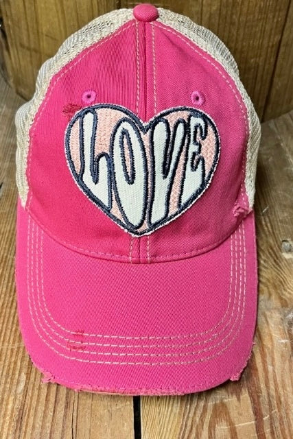 Heart Love Embroidered Patch Truck Cap