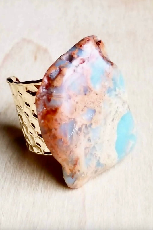 Aqua Terra Slab Cocktail Ring