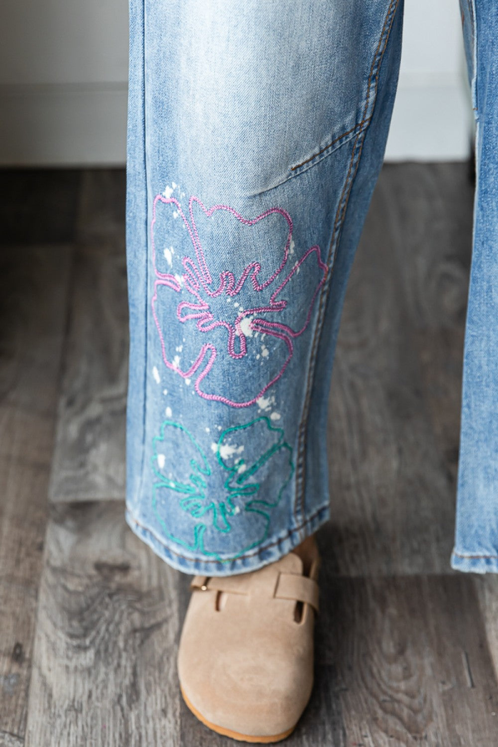 Oh So Fine Floral Embroidered Straight Leg Jeans