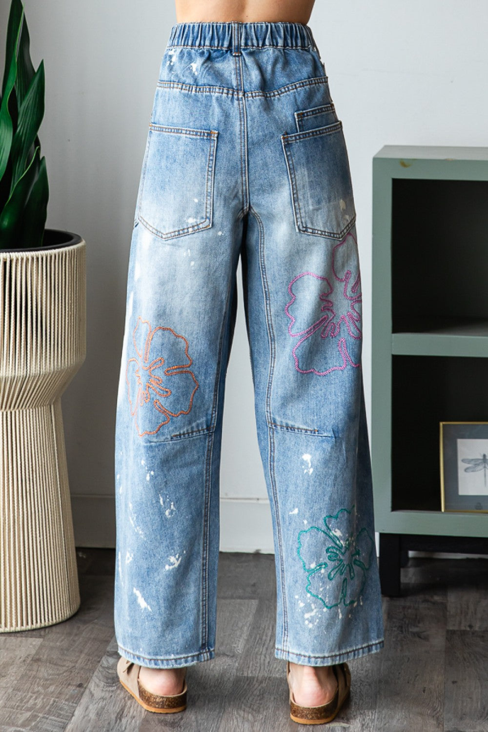 Oh So Fine Floral Embroidered Straight Leg Jeans