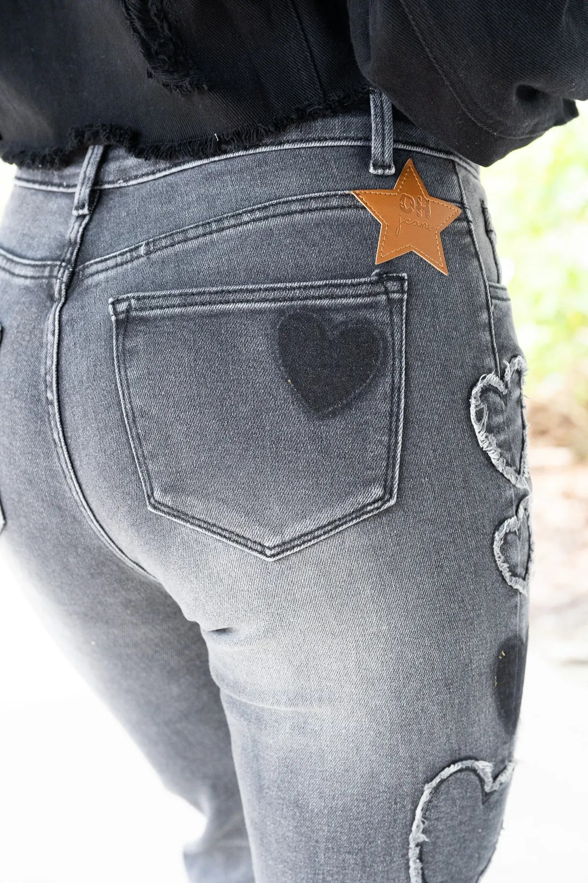 Mic Drop Heart Patched + Studded Denim Flares