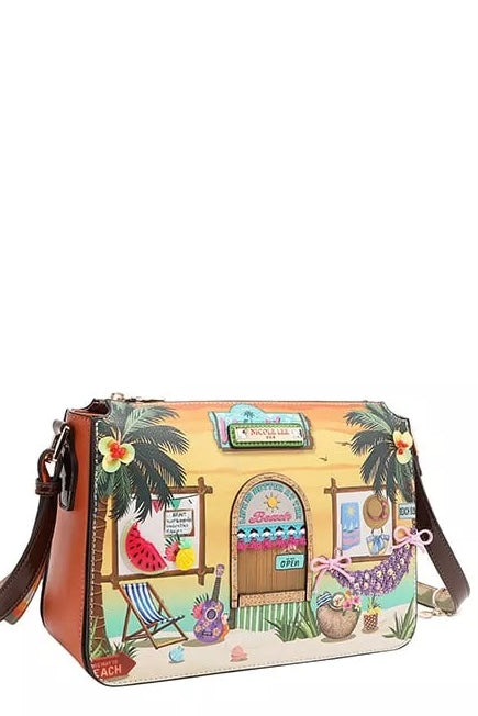Sun and Sand Embellished Vegan Leather Crossbody