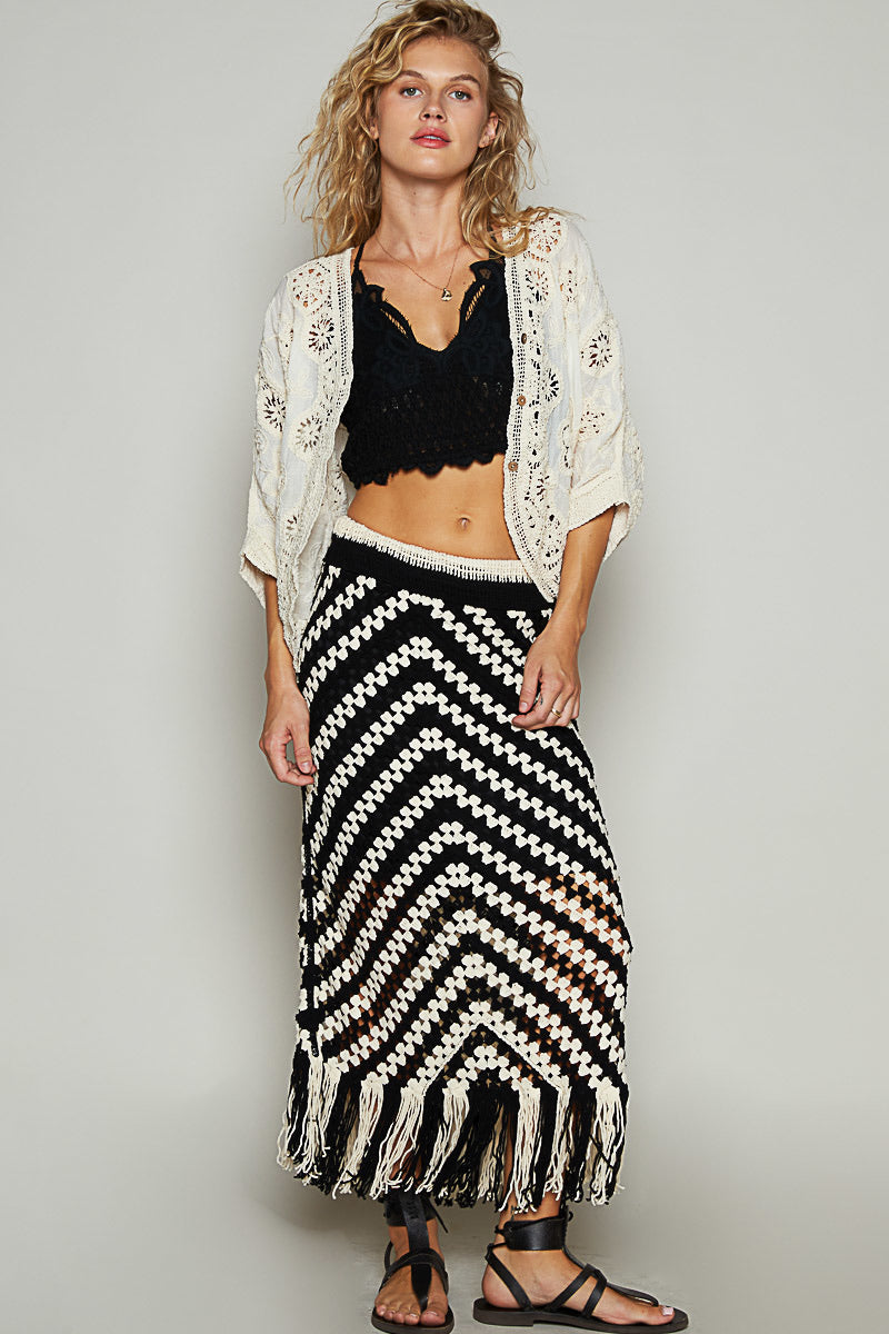 Summer Swagger Crochet Maxi Skirt with Fringe