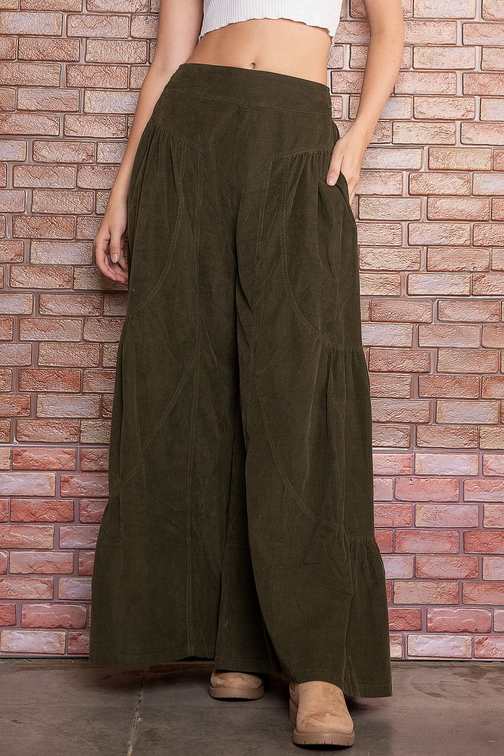 Cruising Into Cool Ultra Wide Leg Corduroy Pull Ons (2 Colors)