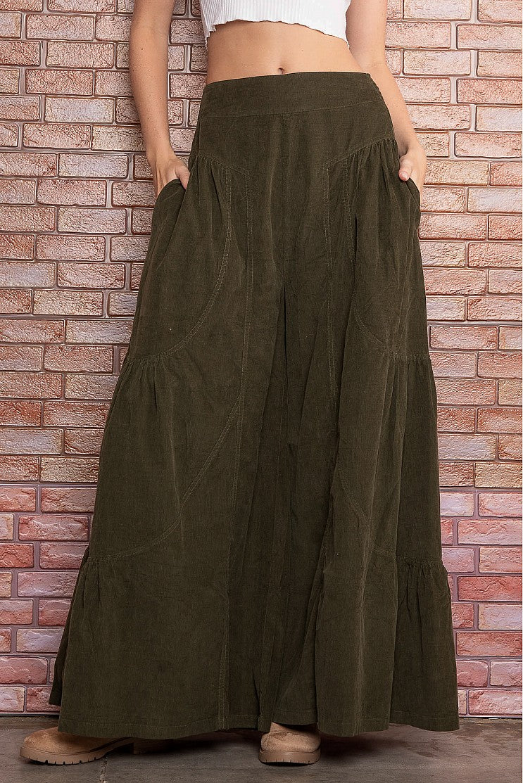 Cruising Into Cool Ultra Wide Leg Corduroy Pull Ons (2 Colors)