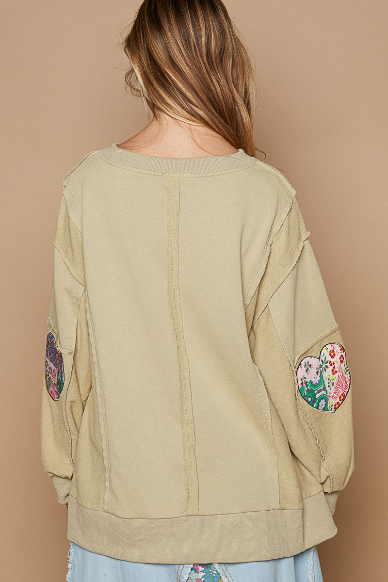 Love Struck Letter Patch French Terry Pullover (3 Colors)