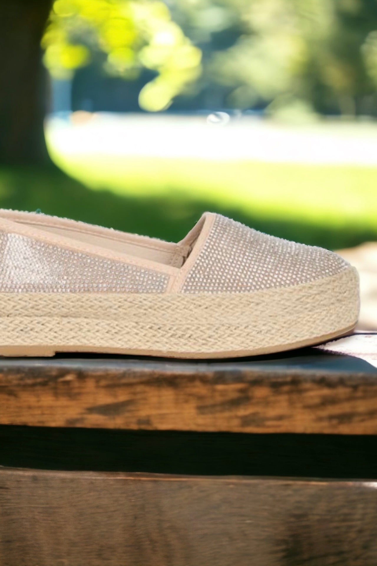 Current Mood, Sparkling: Rhinestone Encrusted Slip On Espadrilles