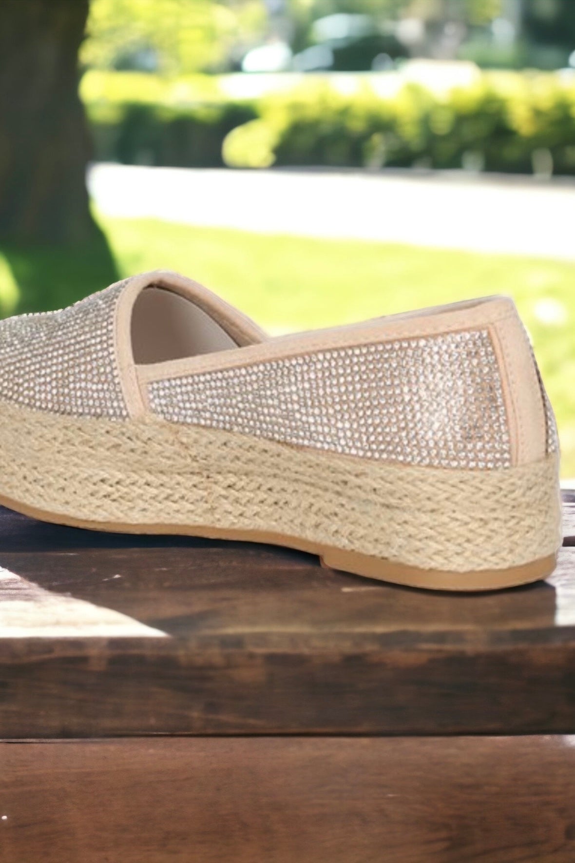 Current Mood, Sparkling: Rhinestone Encrusted Slip On Espadrilles