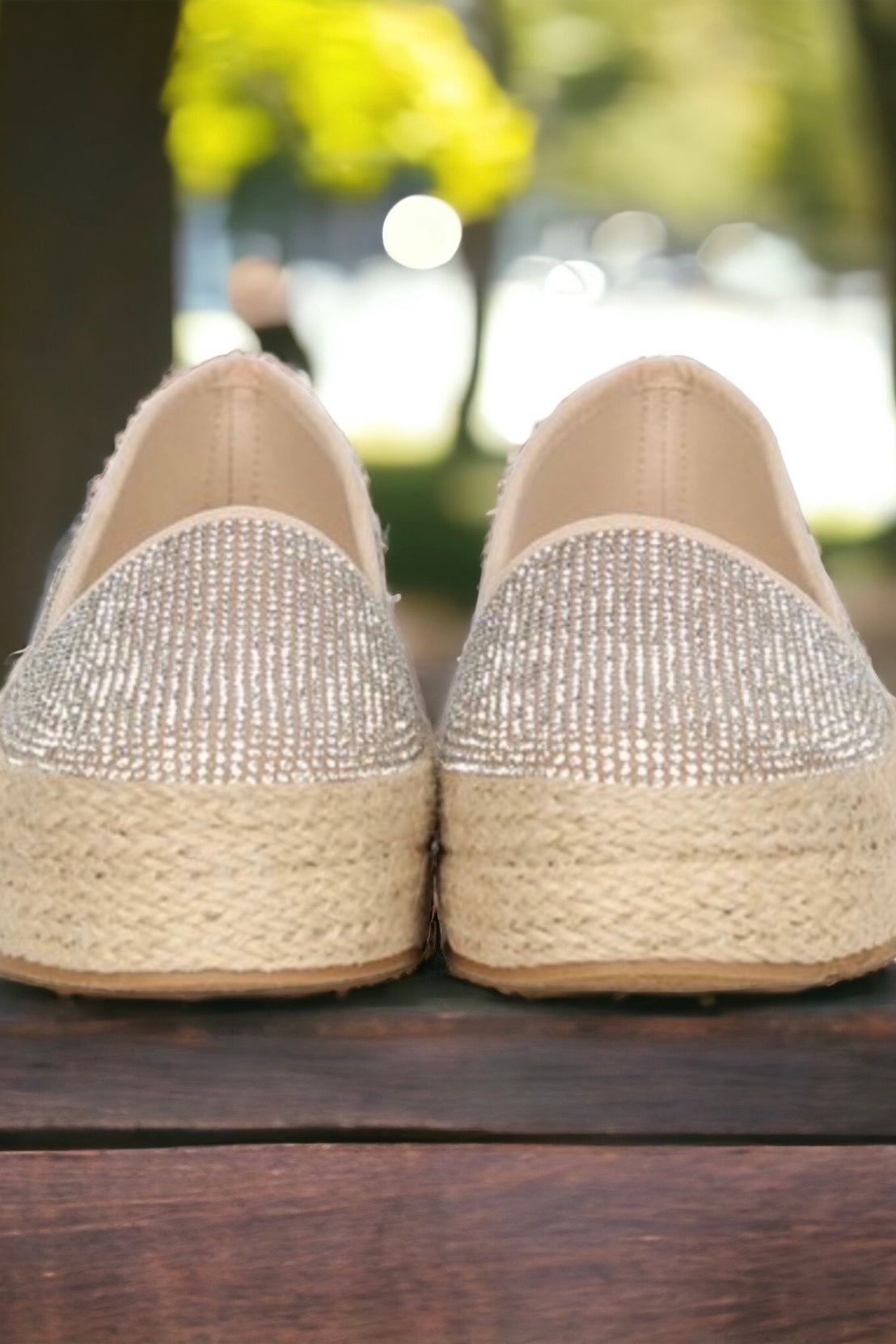 Current Mood, Sparkling: Rhinestone Encrusted Slip On Espadrilles