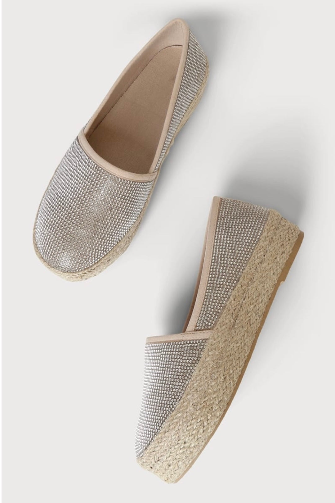 Current Mood, Sparkling: Rhinestone Encrusted Slip On Espadrilles