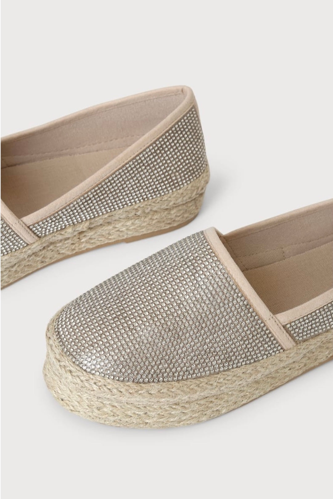 Current Mood, Sparkling: Rhinestone Encrusted Slip On Espadrilles