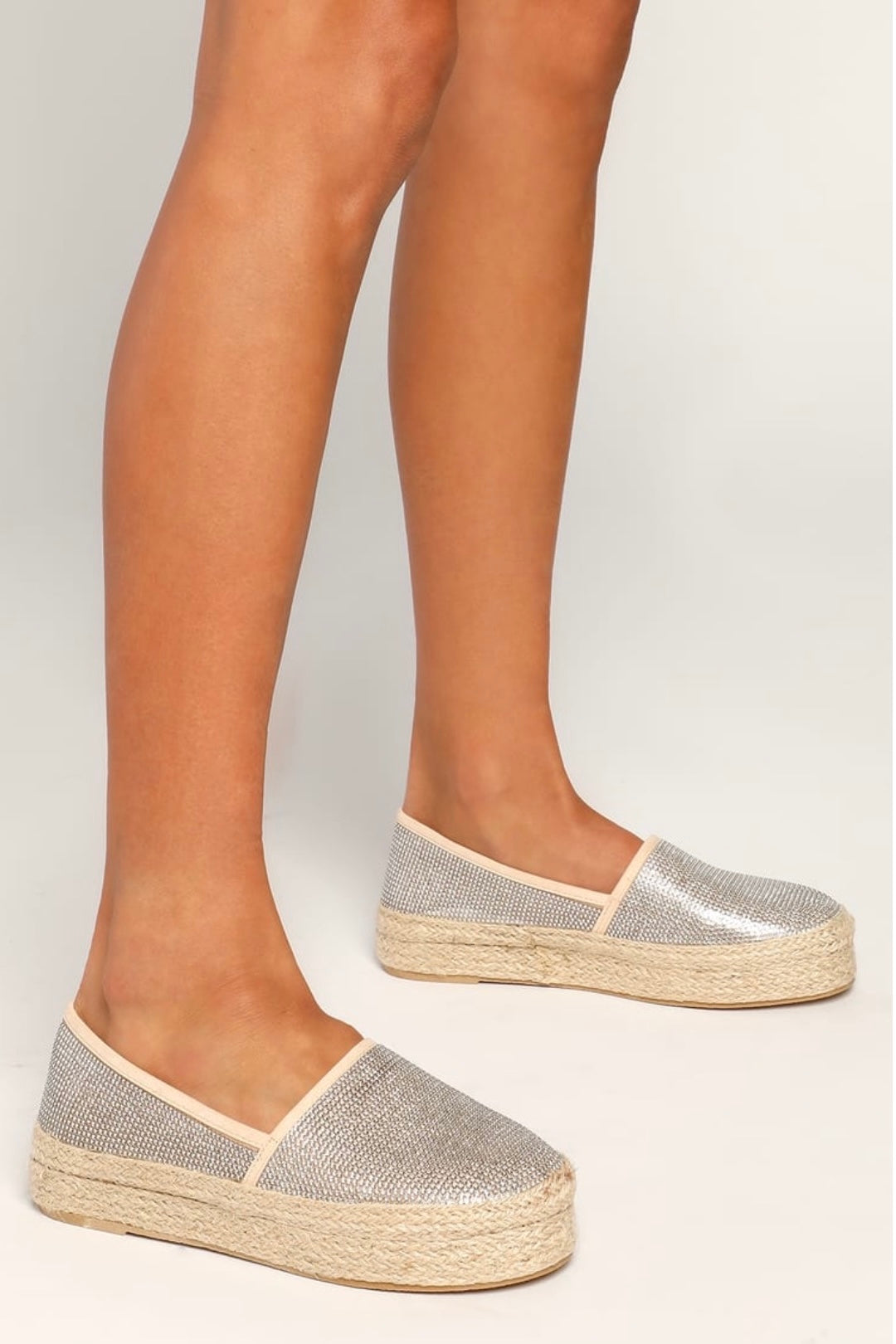 Current Mood, Sparkling: Rhinestone Encrusted Slip On Espadrilles