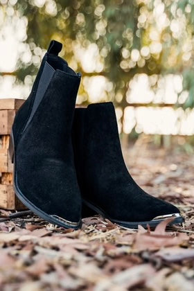 Wylie Suede Ankle Boot in Black