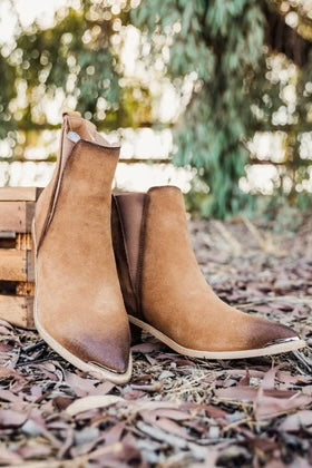 Wylie Suede Ankle Boot in Tan