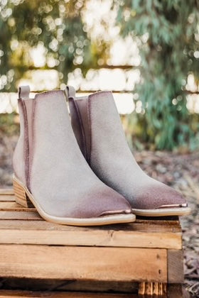 Wylie Suede Ankle Boot in Taupe